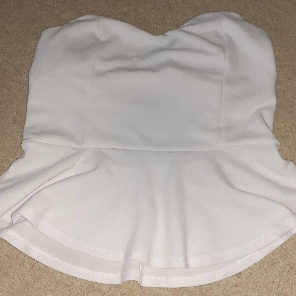 Strapless White Top